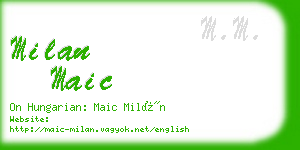 milan maic business card